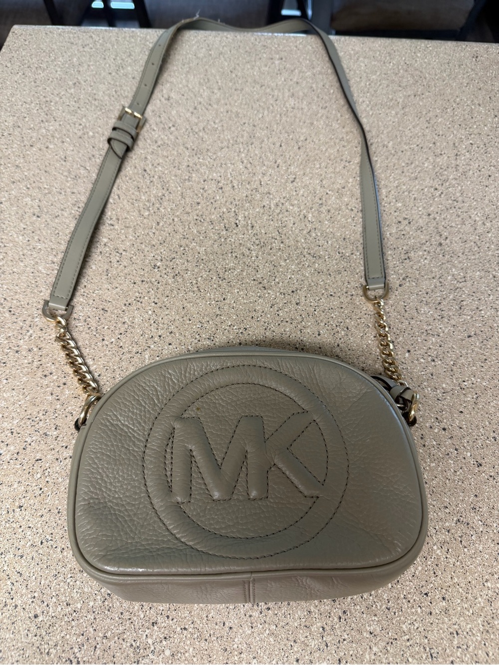 Michael Kors Olive Crossbody with Gold Chain Detail